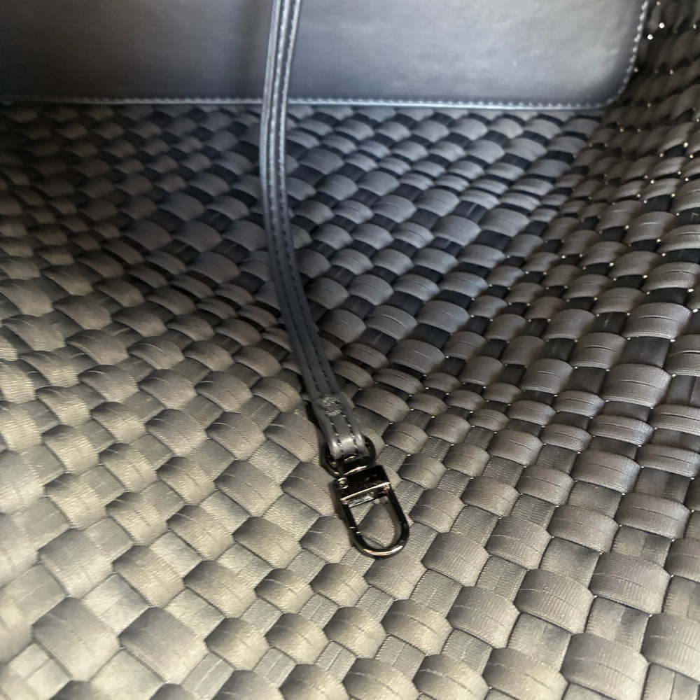 Bindya New York Handcrafted Woven Tote Bag Charcoal Grey Braided Handle NEW - Picture 9 of 13